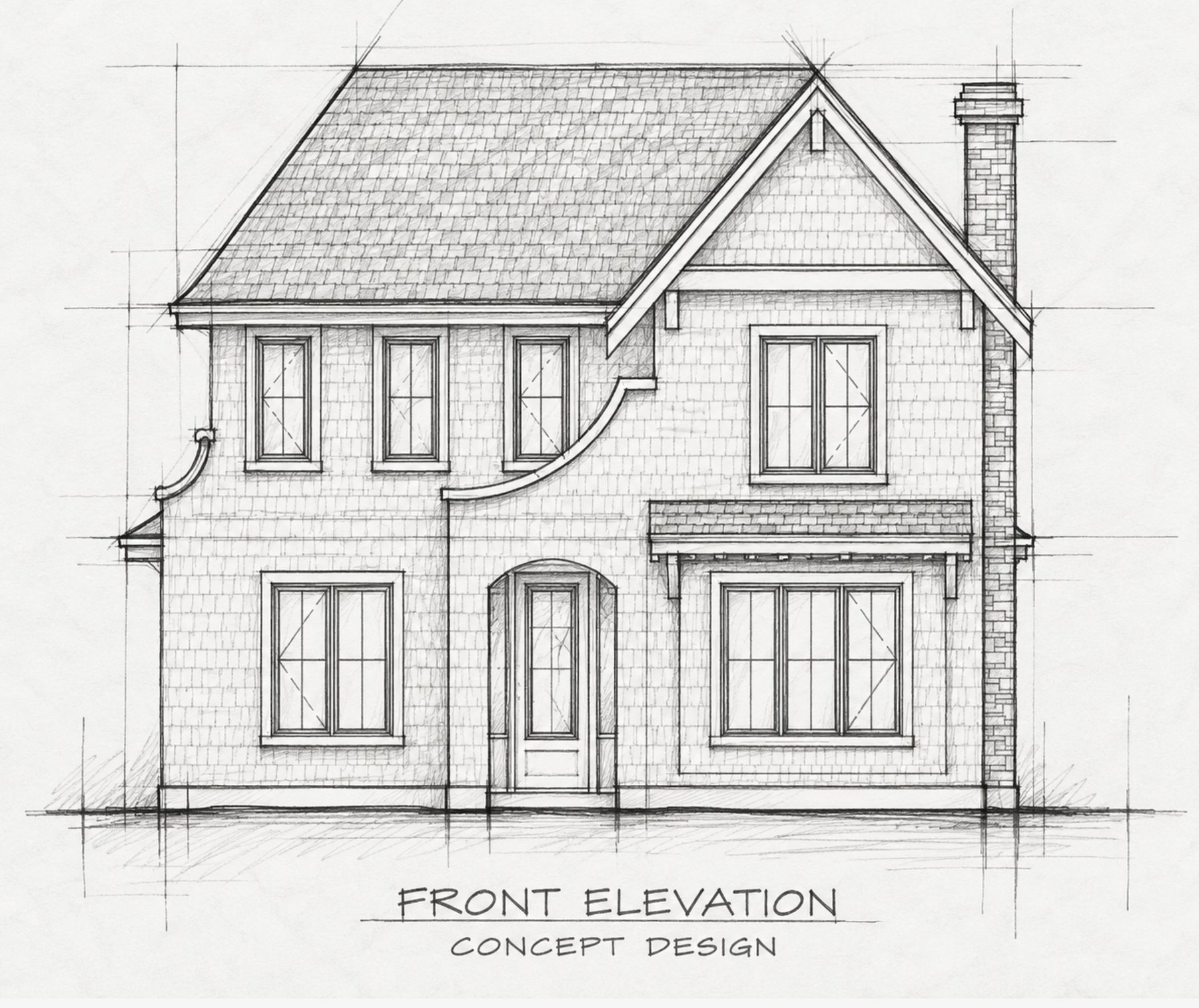 Concept sketch of the Arbutus Residence front elevation