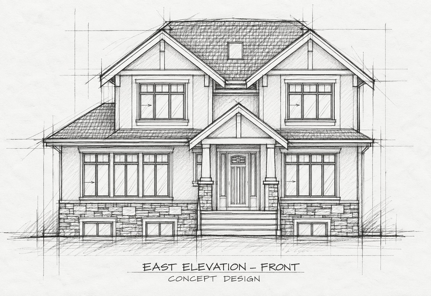 Concept sketch of the Crown Street Residence front elevation