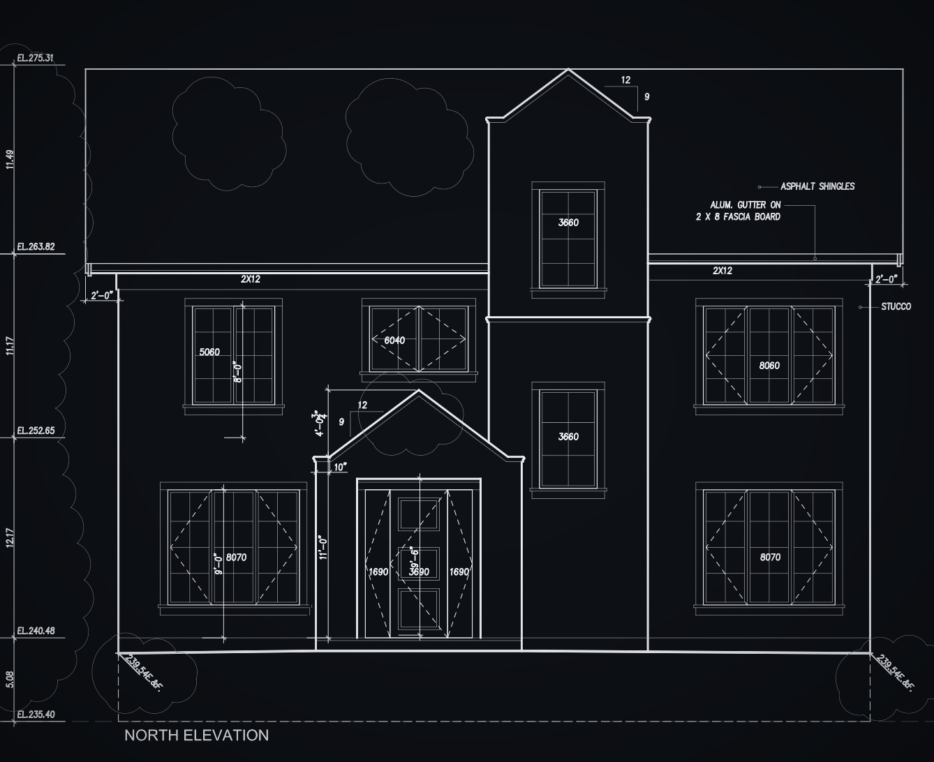 Approved north elevation drawing
