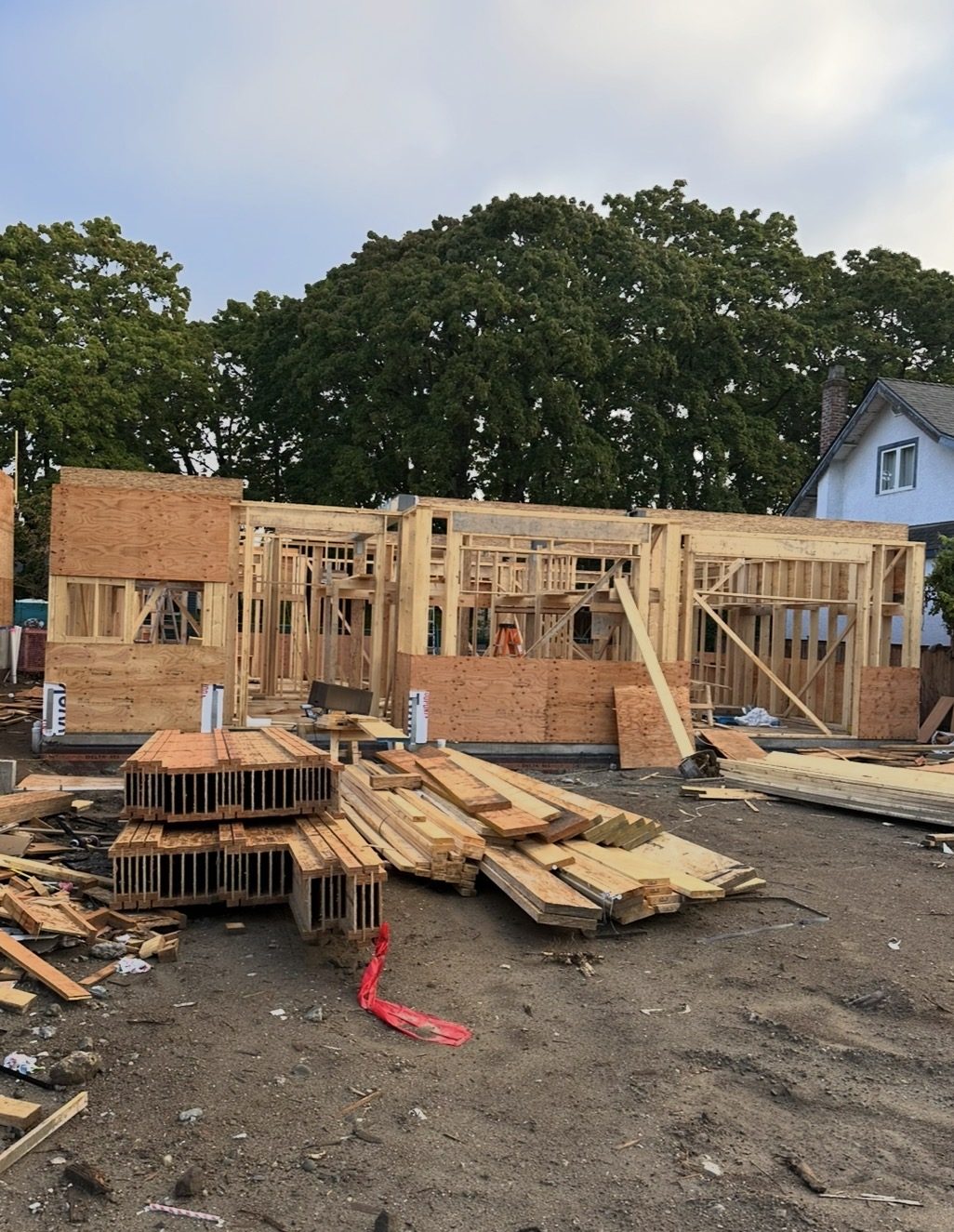 Main floor walls framed and sheathed
