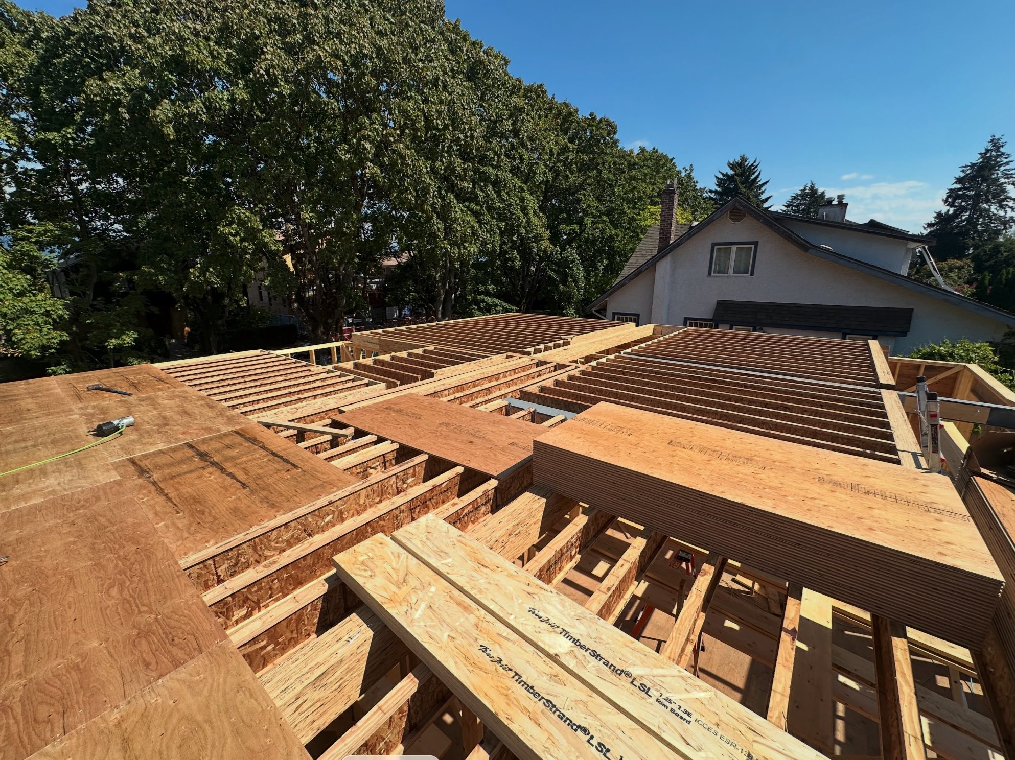 Second floor joists and subfloor set