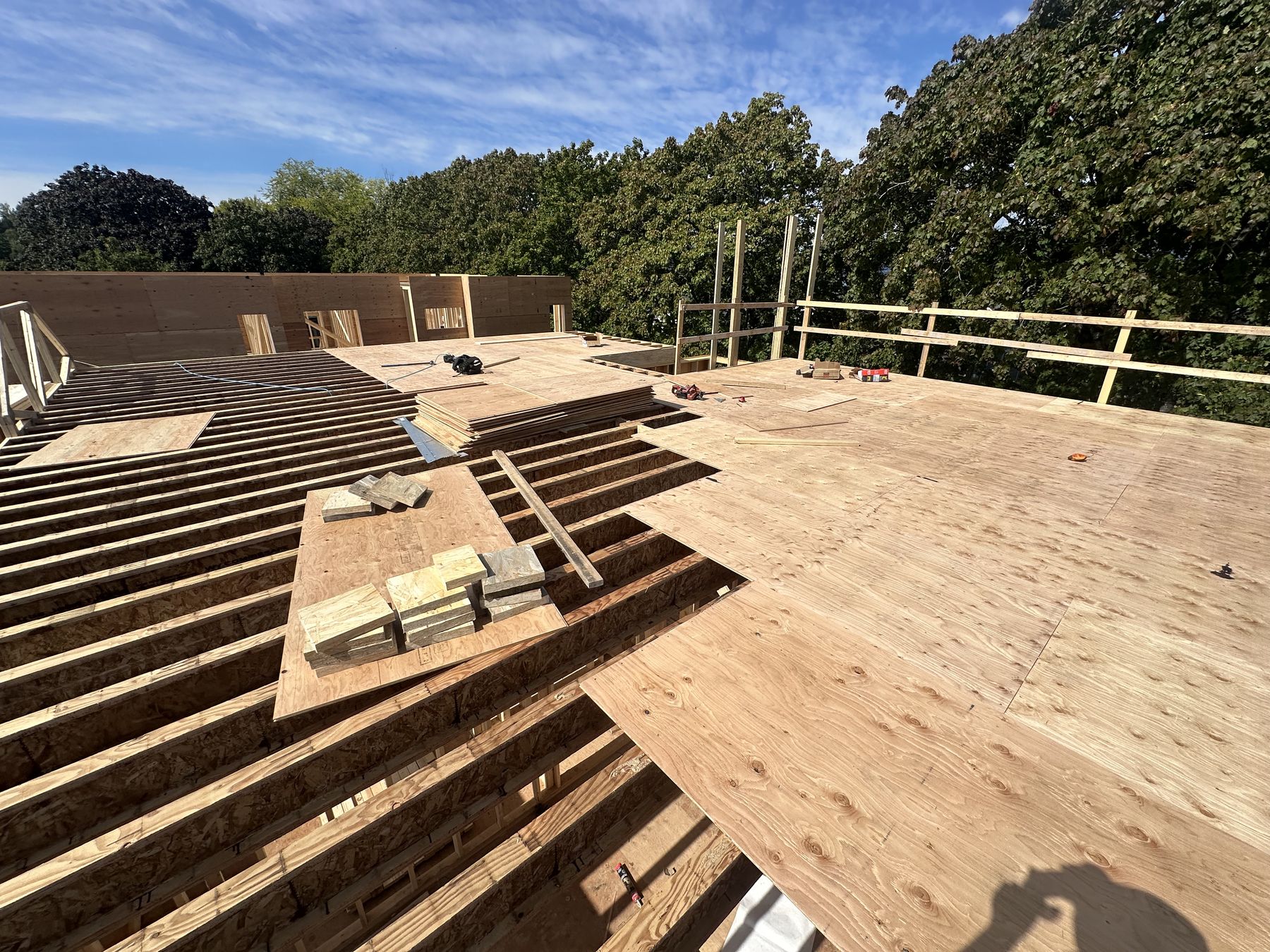 Third floor framing at the Point Grey residence